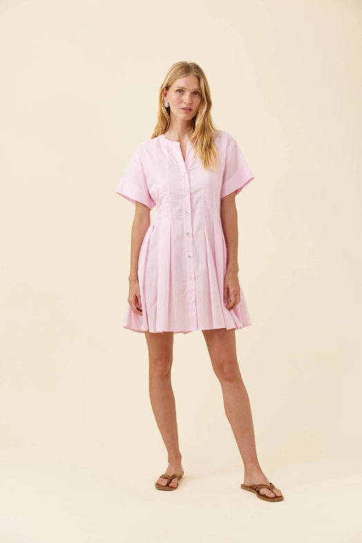 Rosa Pleat Dress - Light Pink