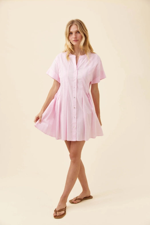 Rosa Pleat Dress - Light Pink