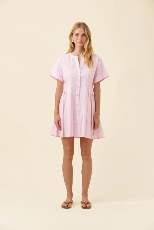 Rosa Pleat Dress - Light Pink