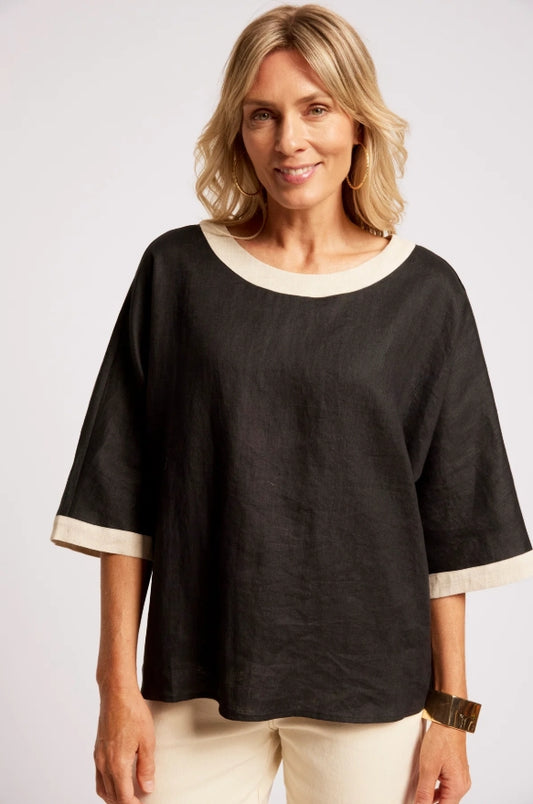 Maris Relaxed Splice Top - Black