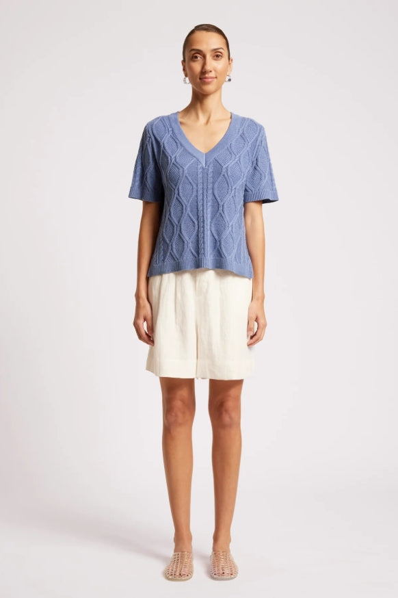 Casa Cable V Knit - Marine