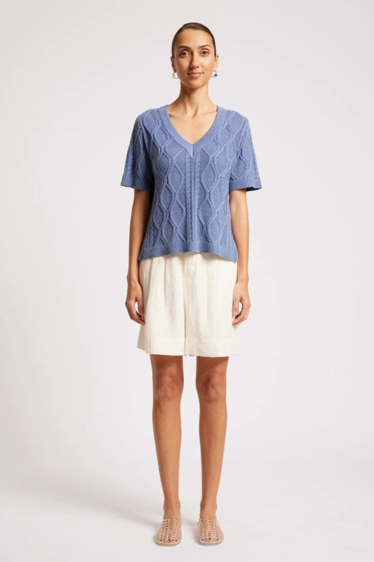 Casa Cable V Knit - Marine