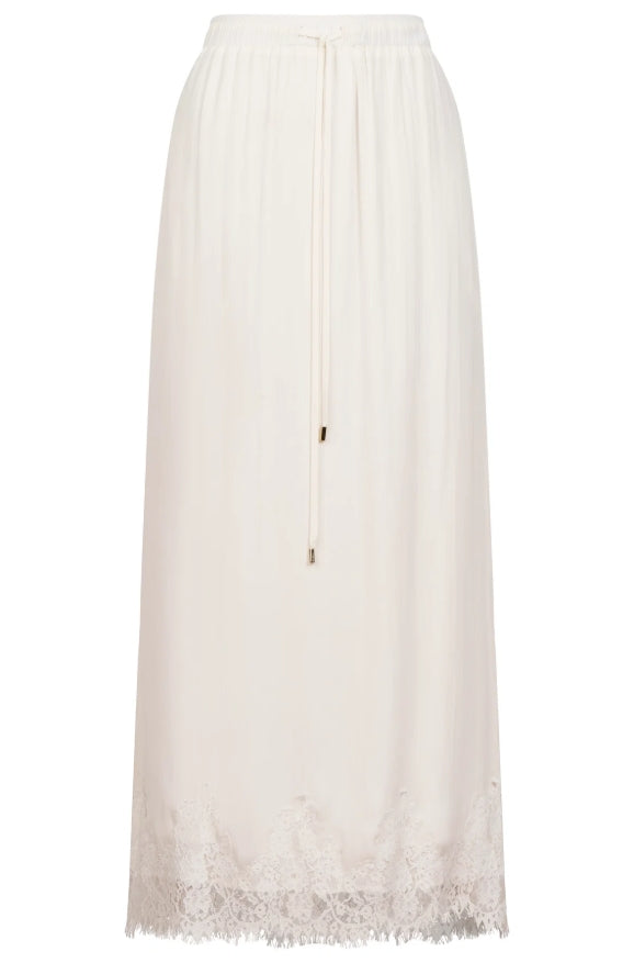 Drift Lace Skirt - White