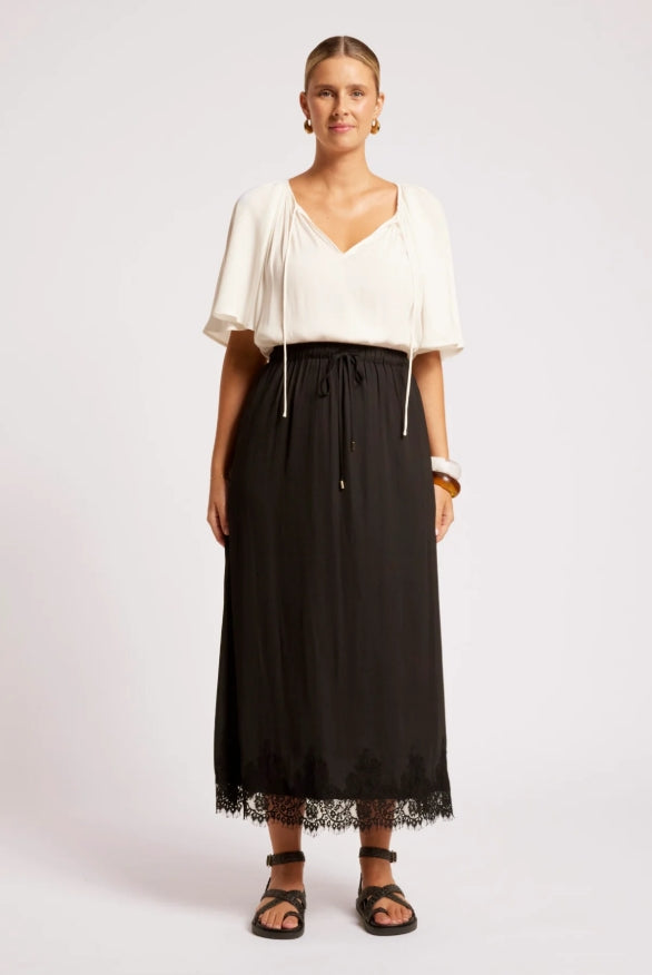 Drift Lace Skirt - Black