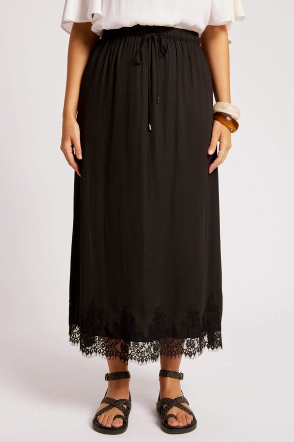 Drift Lace Skirt - Black