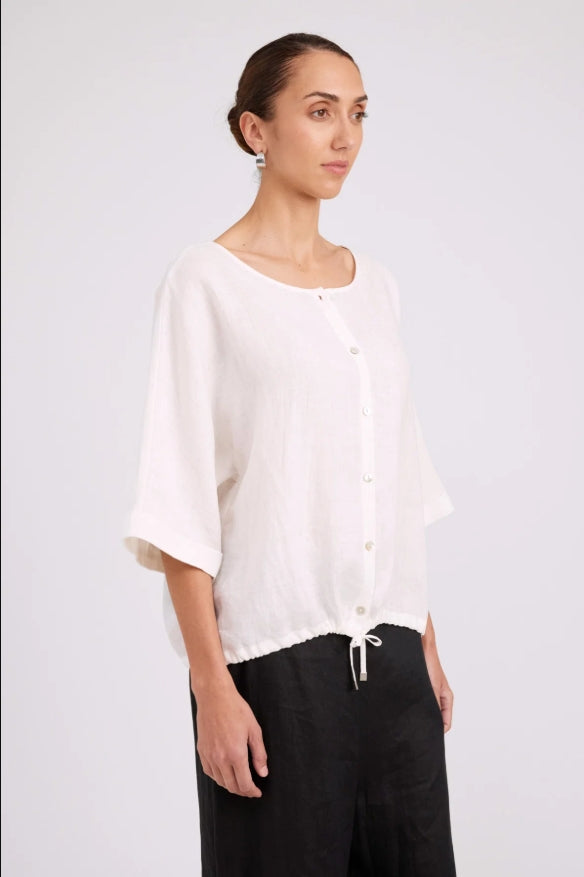 Studio Button Top/Jacket - White
