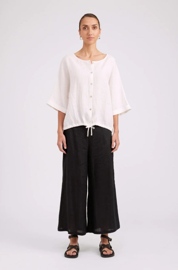 Studio Button Top/Jacket - White