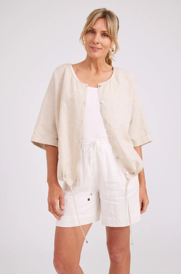 Studio Button Top/Jacket - Tusk