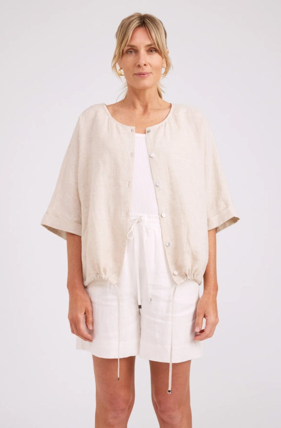 Studio Button Top/Jacket - Tusk