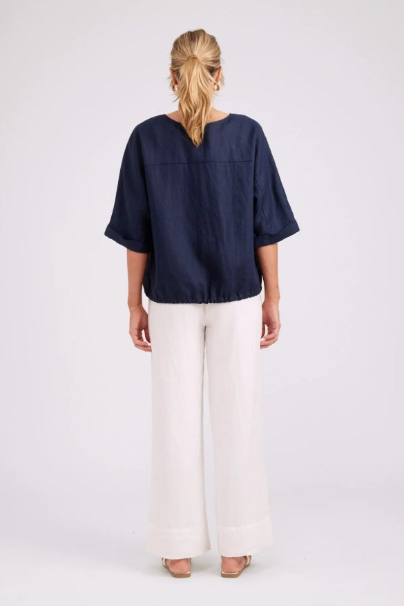 Studio Button Top/Jacket - Navy