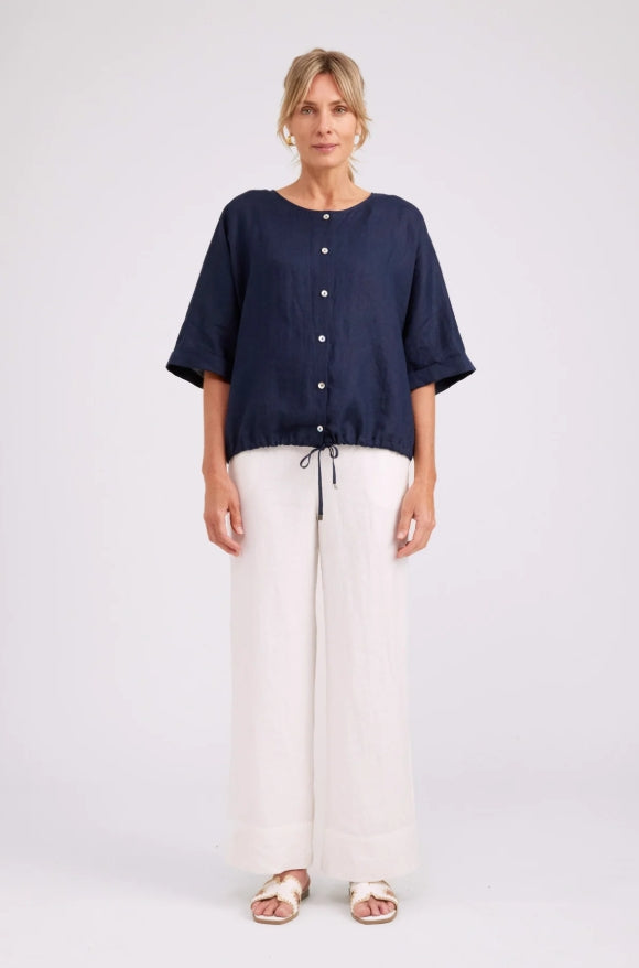 Studio Button Top/Jacket - Navy
