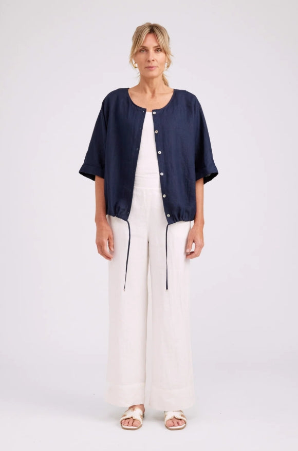 Studio Button Top/Jacket - Navy