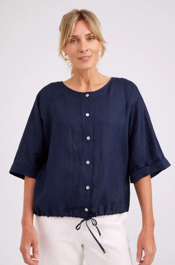 Studio Button Top/Jacket - Navy