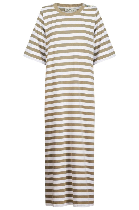 Studio Stripe Tshirt Dress - Olive