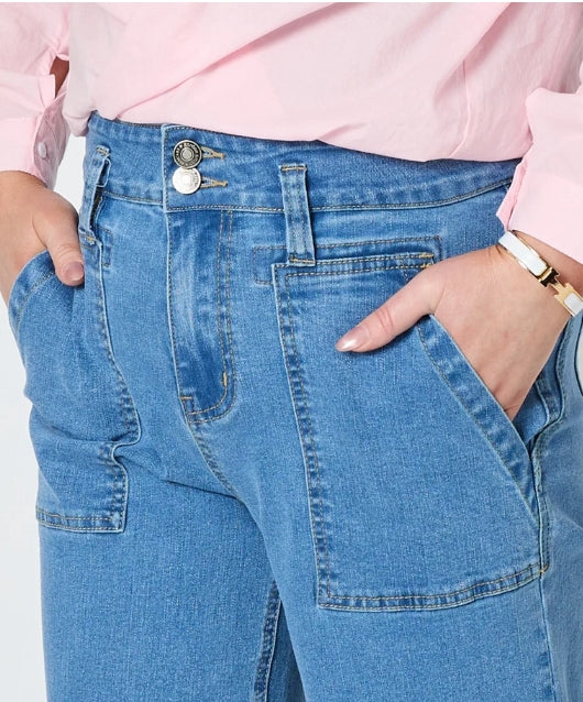 Hudson Wide Leg Crop Jean - Denim
