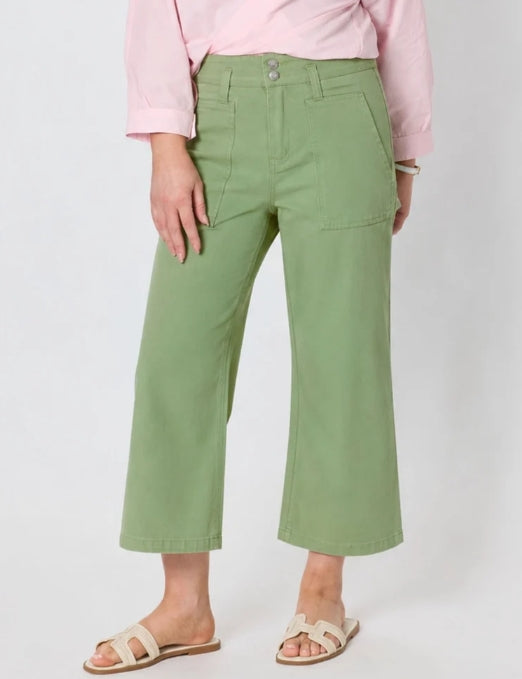 Hudson Wide Leg Crop Jean - Fern