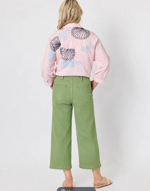 Hudson Wide Leg Crop Jean - Fern