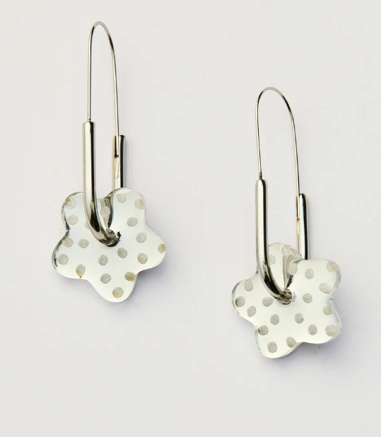 Dotty Flower Earrings - Silver