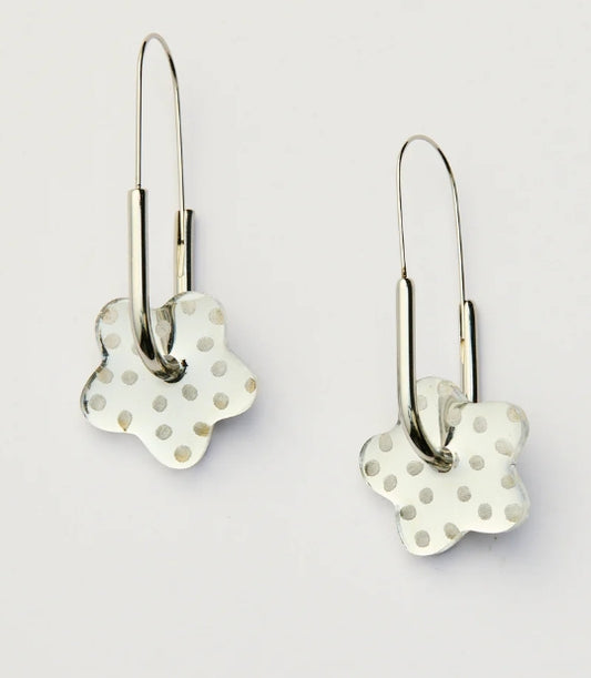 Dotty Flower Earrings - Silver