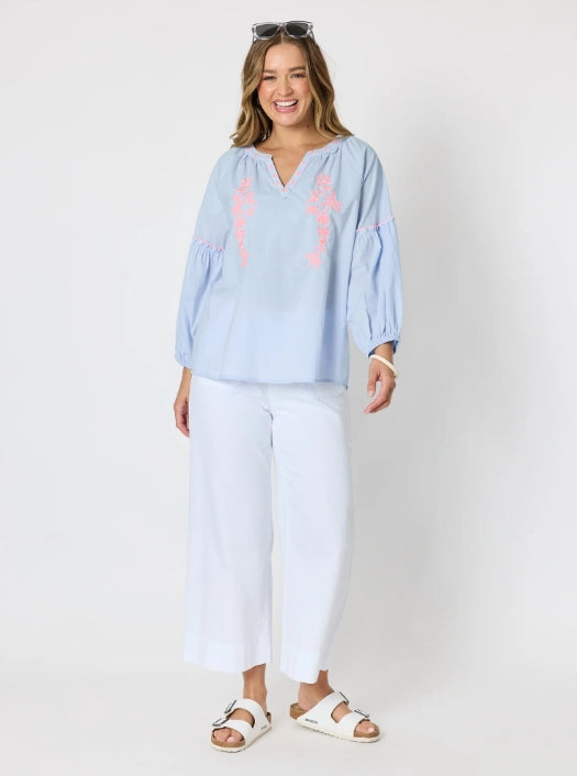 Coral Coast Top - Pale Blue