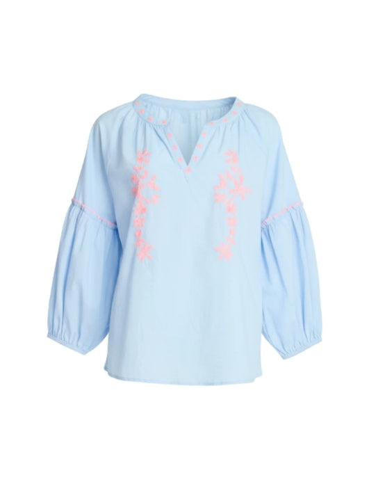 Coral Coast Top - Pale Blue