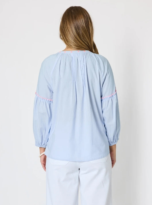 Coral Coast Top - Pale Blue