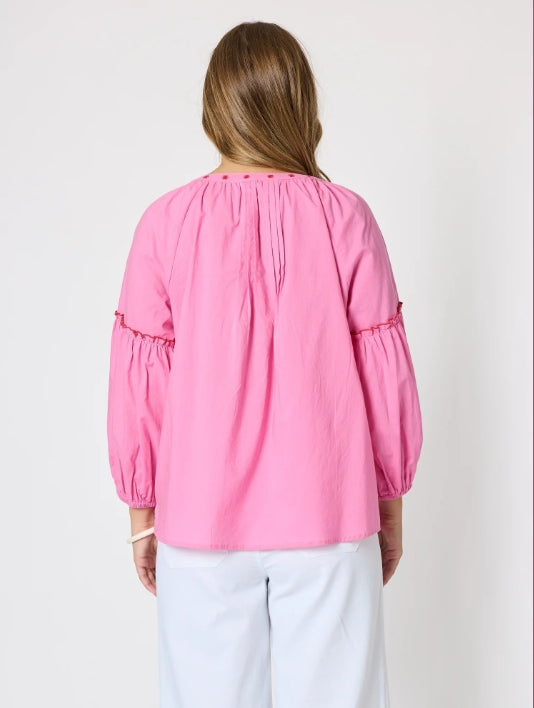 Coral Coast Embroidered Top - Rose