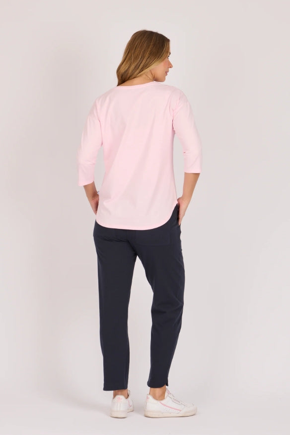 Scoop Hem Top - Pink