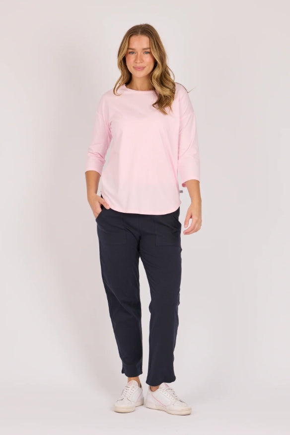 Scoop Hem Top - Pink