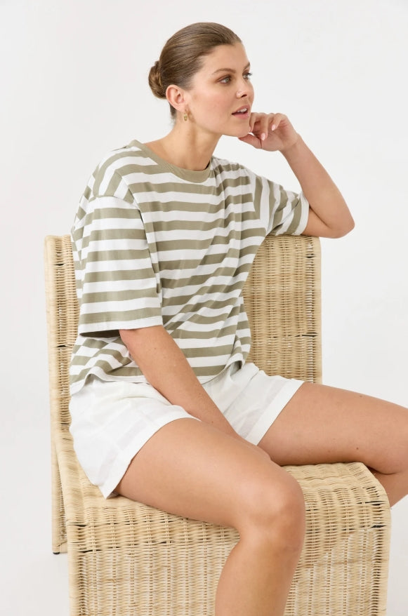 Studio Stripe Tshirt - Olive