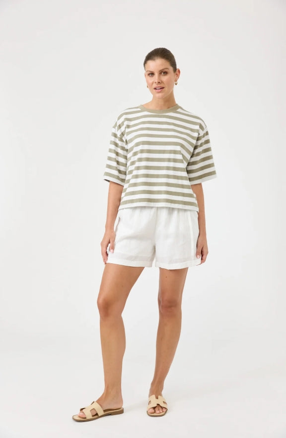 Studio Stripe Tshirt - Olive