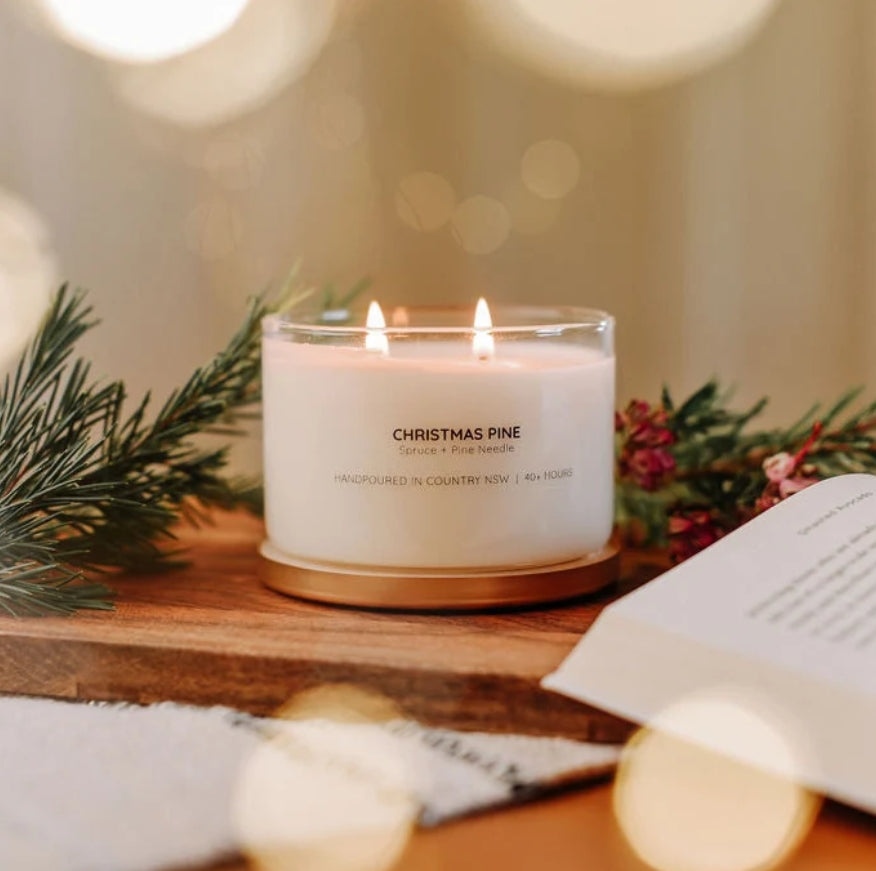 Christmas Pine Gold Lid Soy Candle