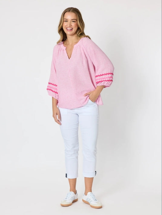 Canopy Ric Rac Top - Lipstick