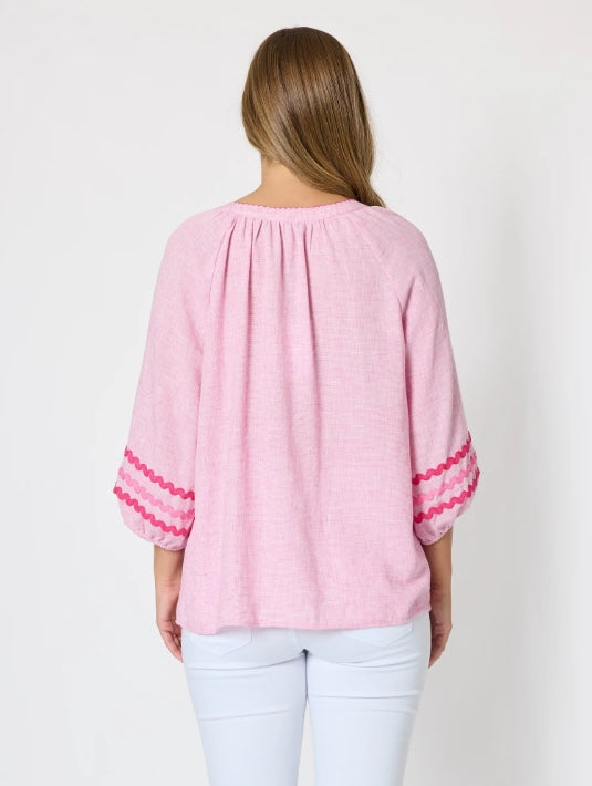 Canopy Ric Rac Top - Lipstick