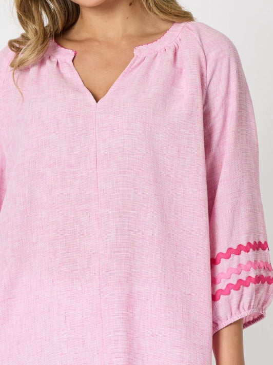Canopy Ric Rac Top - Lipstick