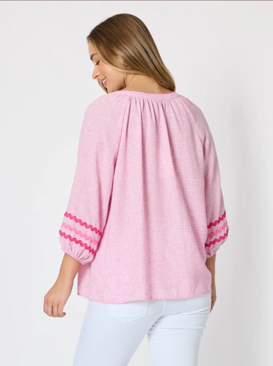 Canopy Ric Rac Top - Lipstick