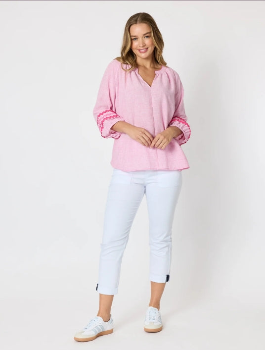Canopy Ric Rac Top - Lipstick