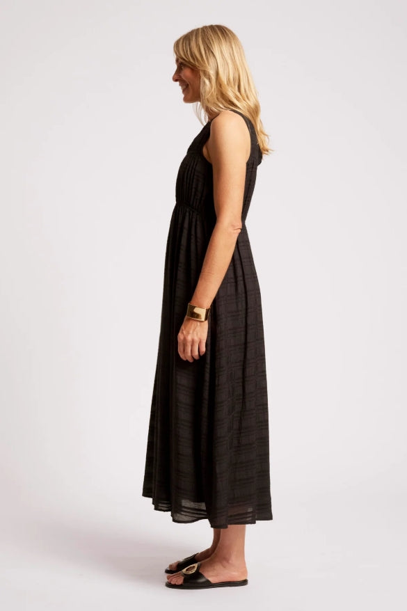 Sovana Ruched Maxi Dress - Black