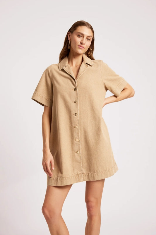 Dusk Denim Shirt Dress - Dune
