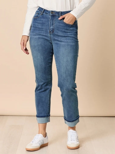 Retro Cuff Jean- Denim