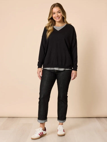 Retro Cuff Jean- Black