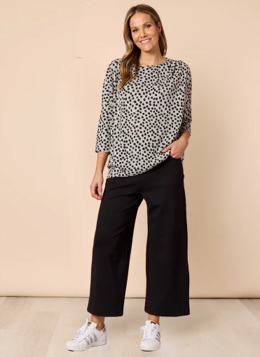 Clara Spot Top- Grey Marle