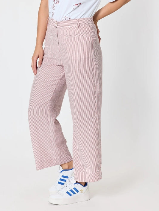 City Stripe Pant - Red/White