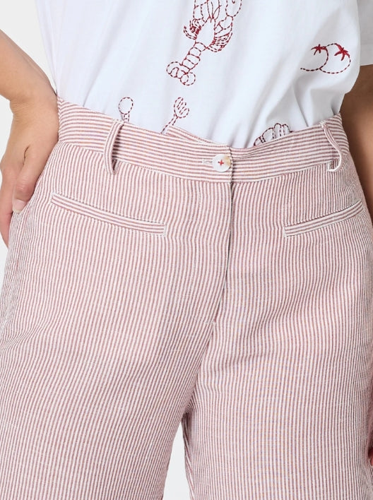 City Stripe Pant - Red/White