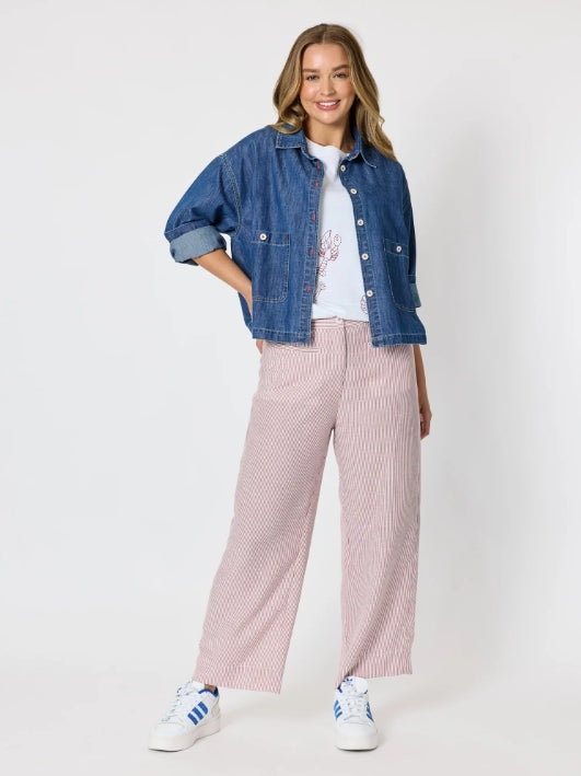 City Stripe Pant - Red/White
