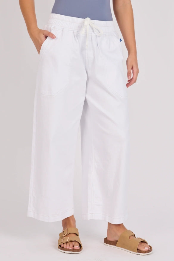 Relaxed Pull On Jeans - White