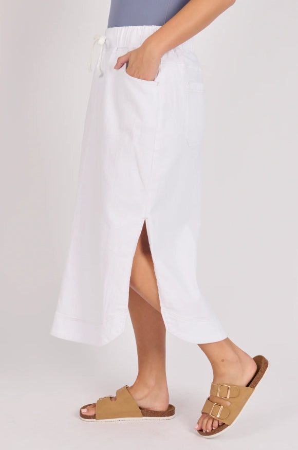 Relaxed Tie Front Skirt - White
