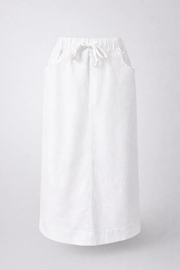 Relaxed Tie Front Skirt - White