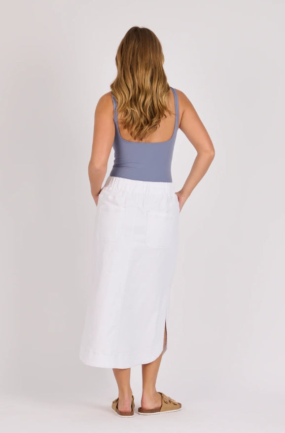 Relaxed Tie Front Skirt - White