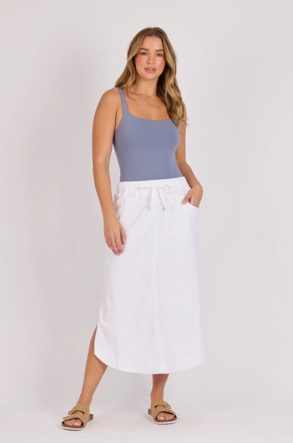 Relaxed Tie Front Skirt - White